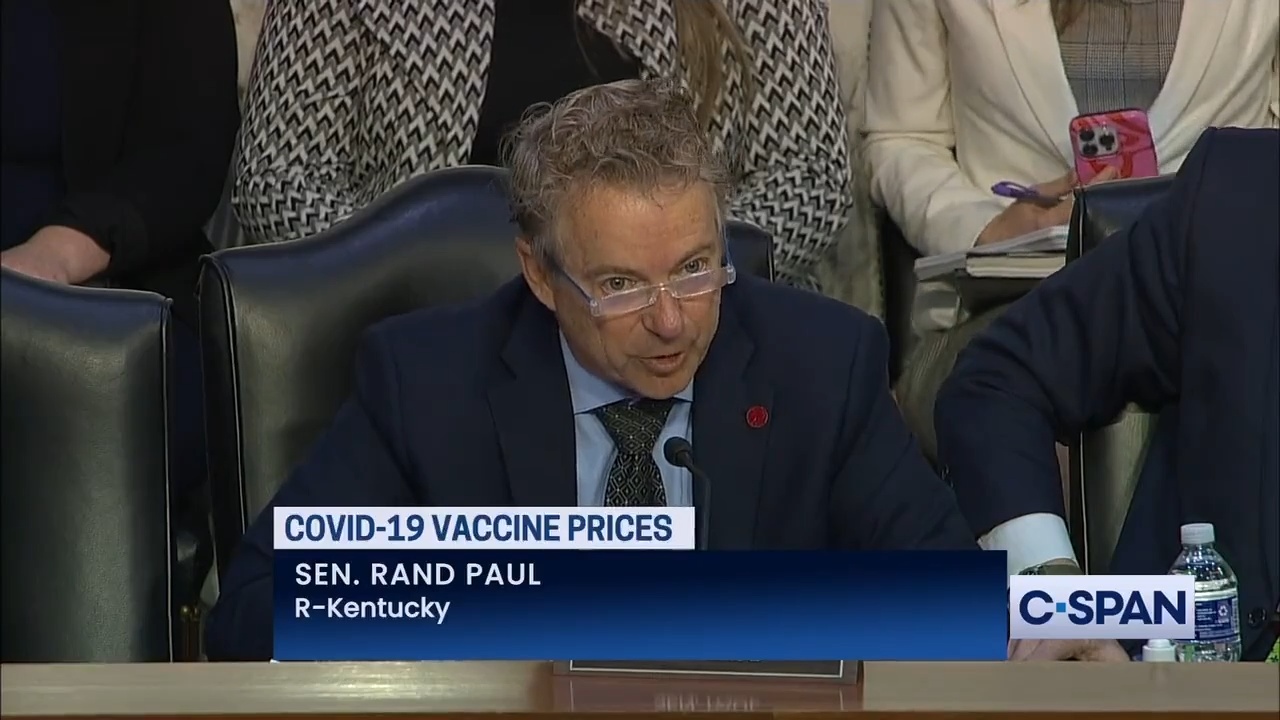 US Senator Rand Paul & Moderna CEO exchange over vaccine, myocarditis and conflict of interest with the federal government.